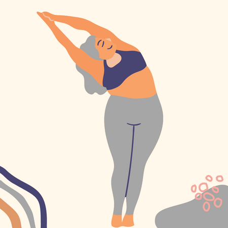 Cartoon of person stretching