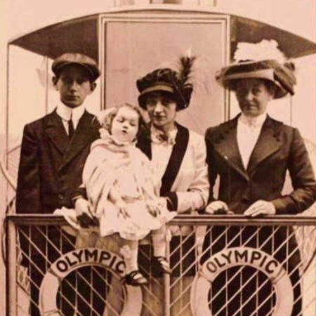 Sepia photo of people on a boat