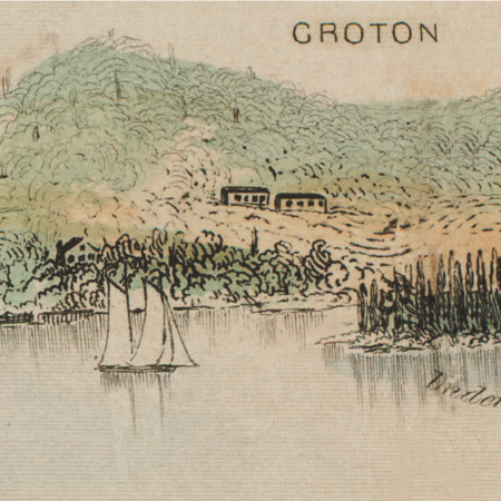 Old map showing the Hudson River