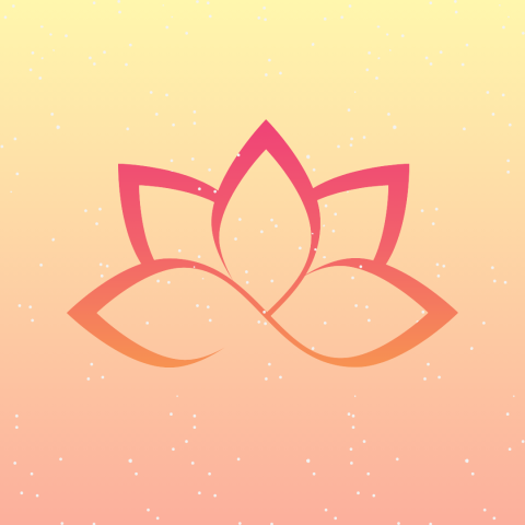 Flower outline on ombre background