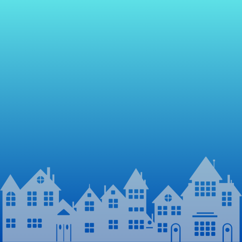 Houses on a blue background