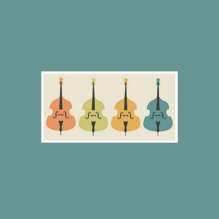 Four bass violins